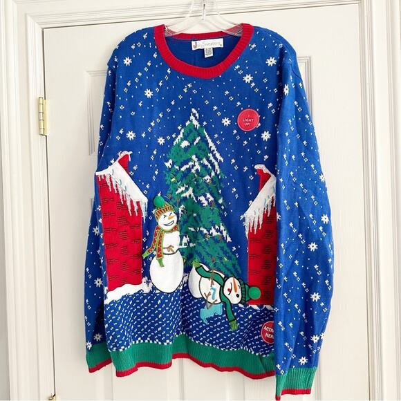 NWT Jolly Sweaters Murderous Snowman Ugly Christmas Sweater Xmas Holiday XL - Picture 2 of 15